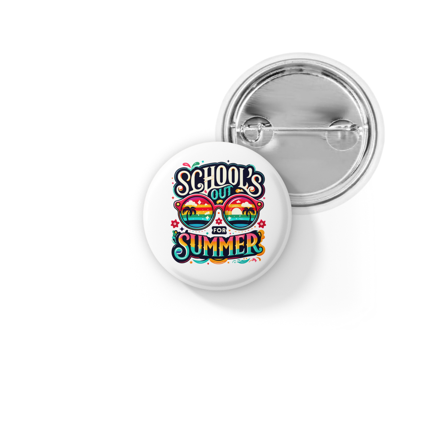 Schools Out For Summer Pin Back Button, Magnet