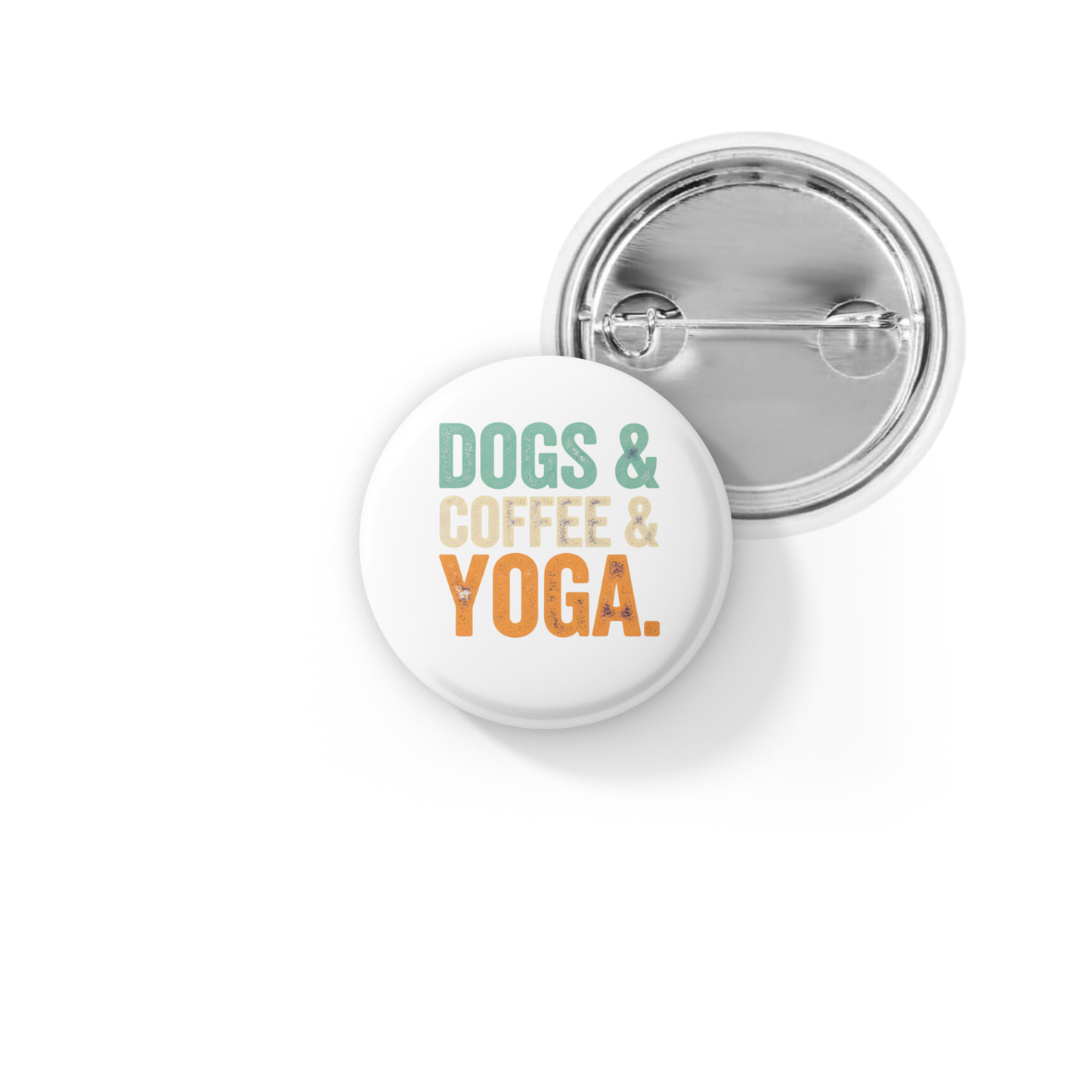 Dogs & Coffee & Yoga Pin Back Button, Magnet