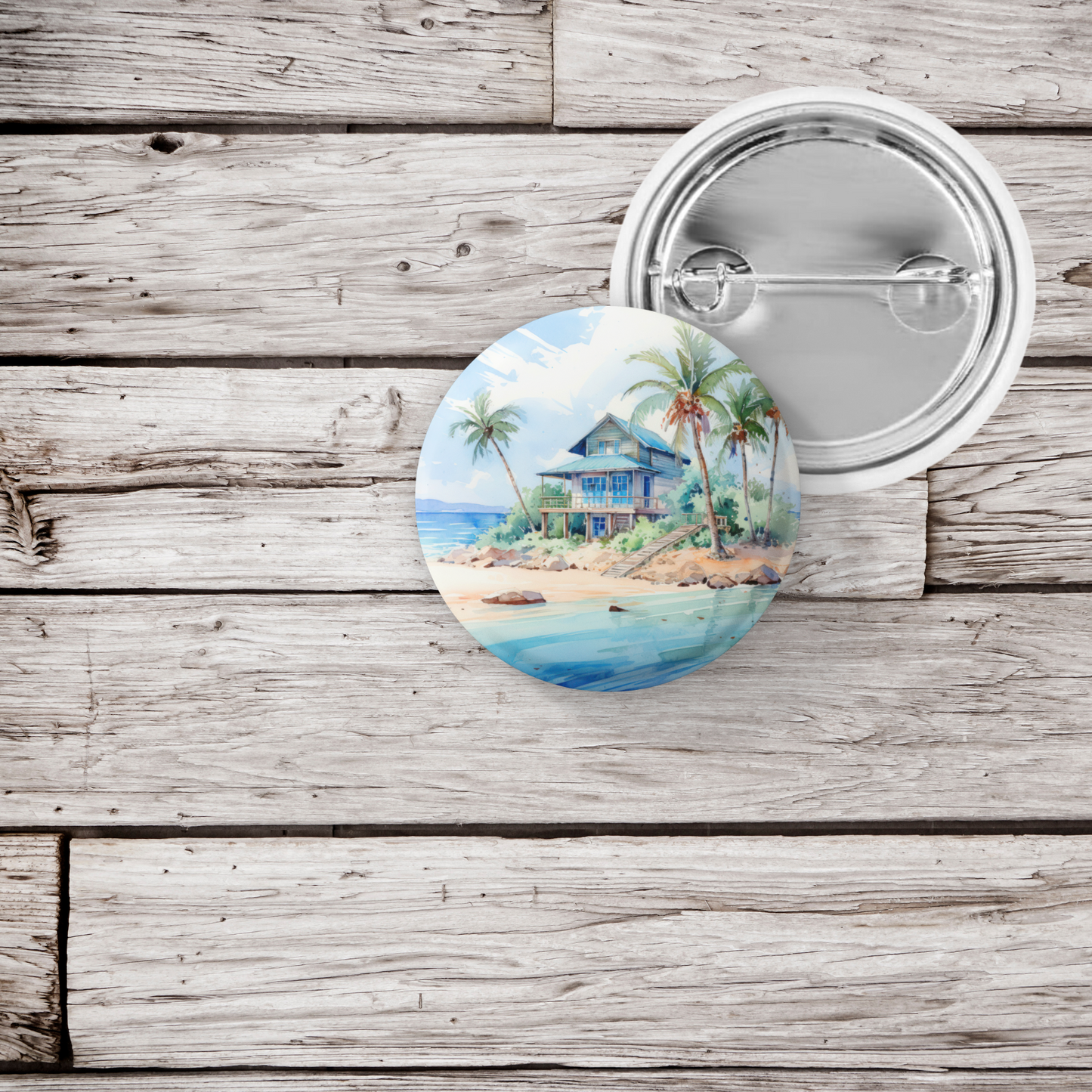 Costal Beach 6 Pin Back Button, Magnet, Keychain
