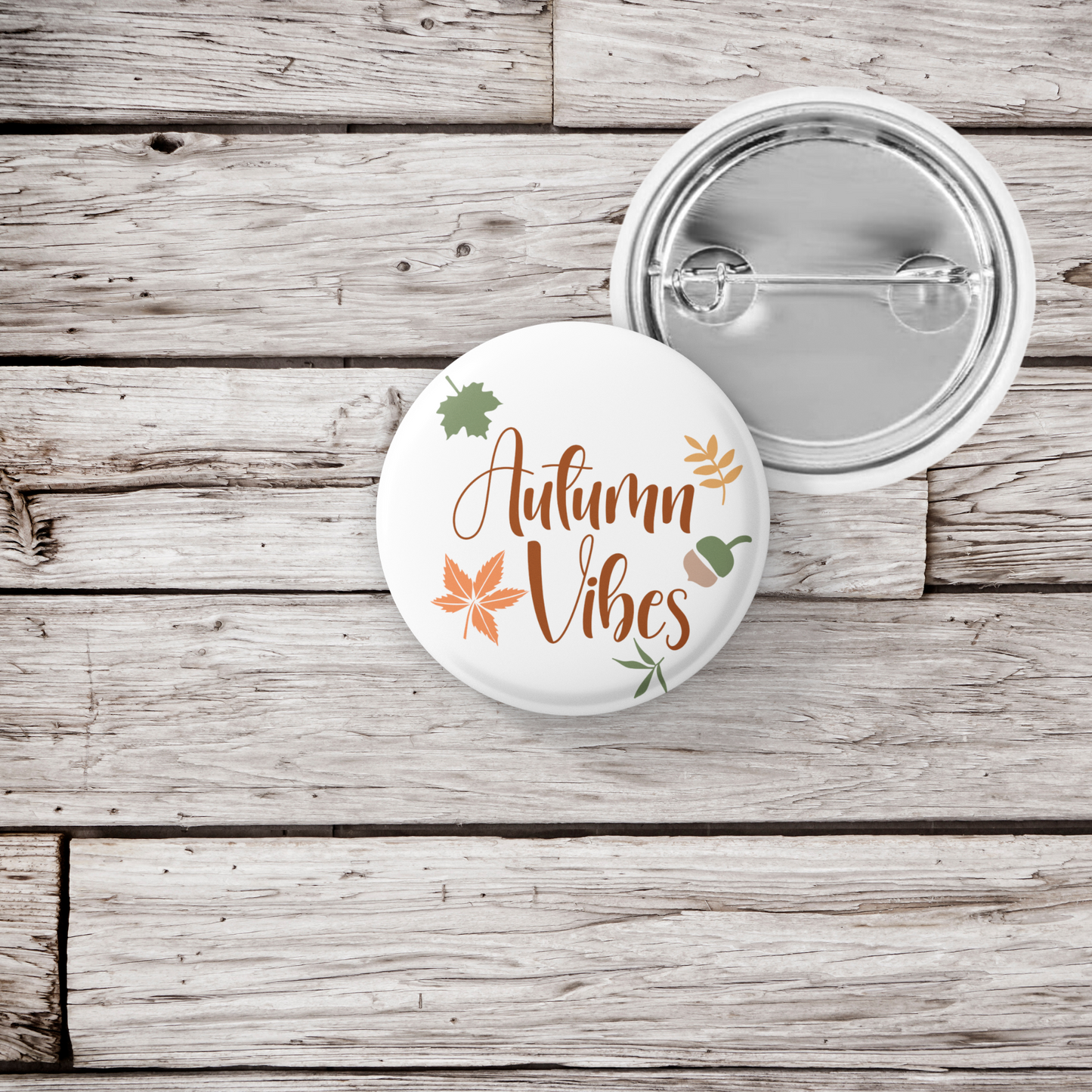 Autumn Vibes Pin Back Button, Magnet, Keychain