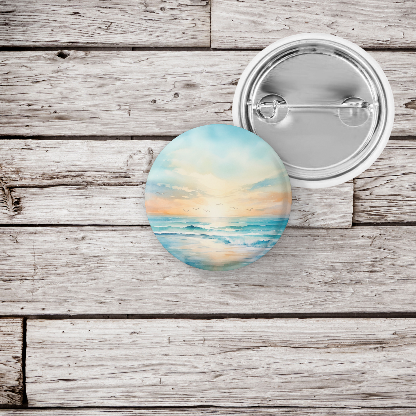 Costal Beach 3 Pin Back Button, Magnet, Keychain
