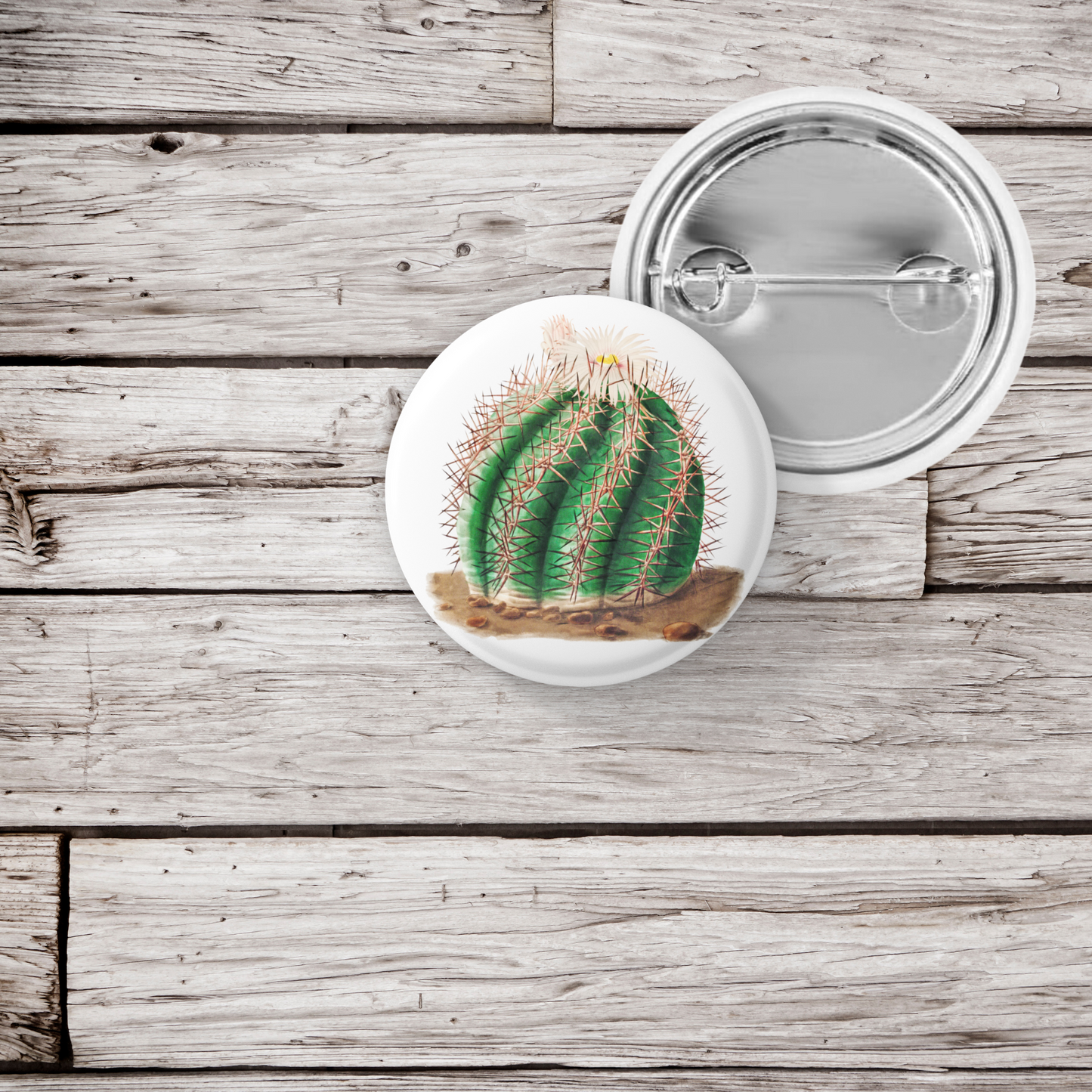 Cactus Pin Back Button, Magnet, Keychain