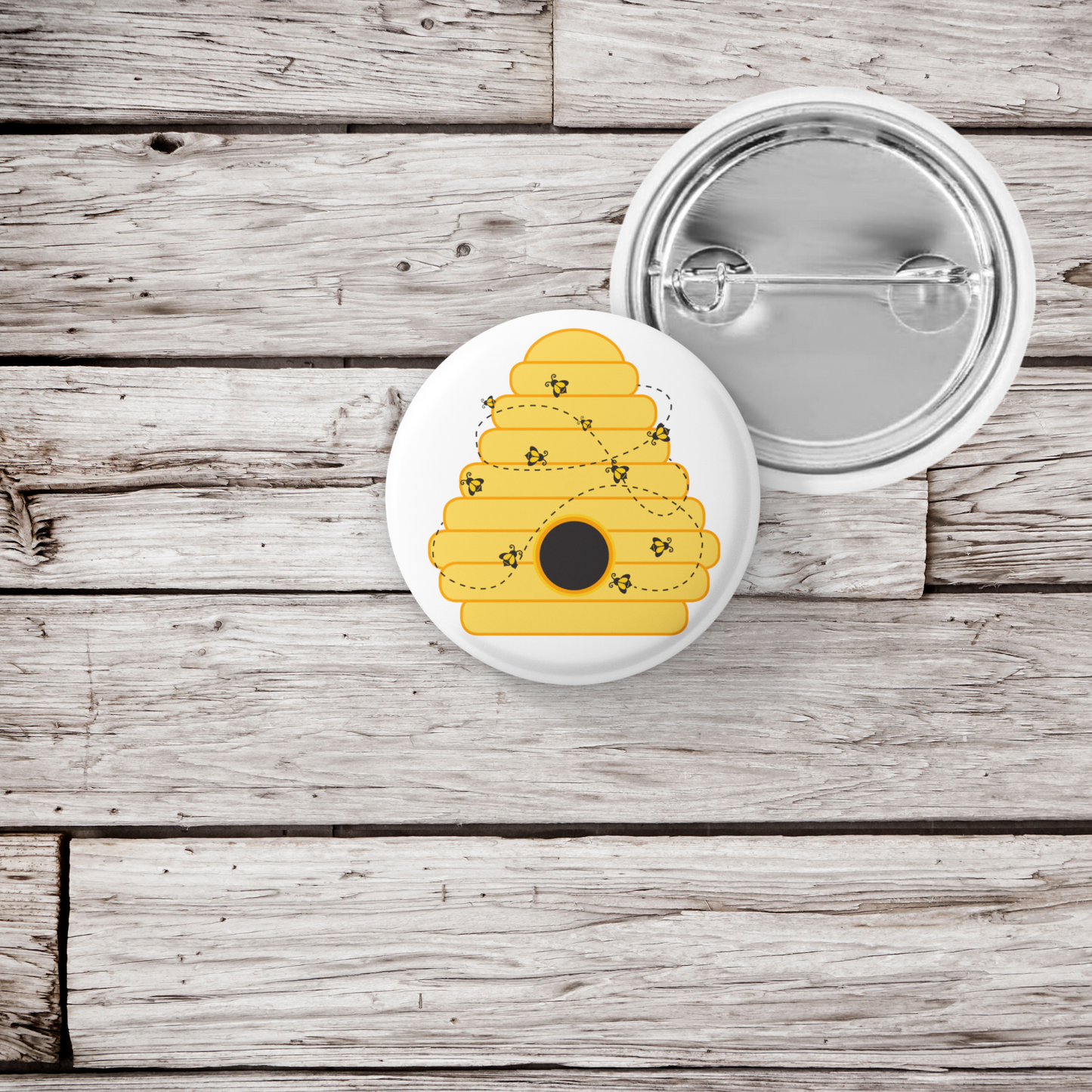 Bee Hive Pin Back Button, Magnet, Keychain