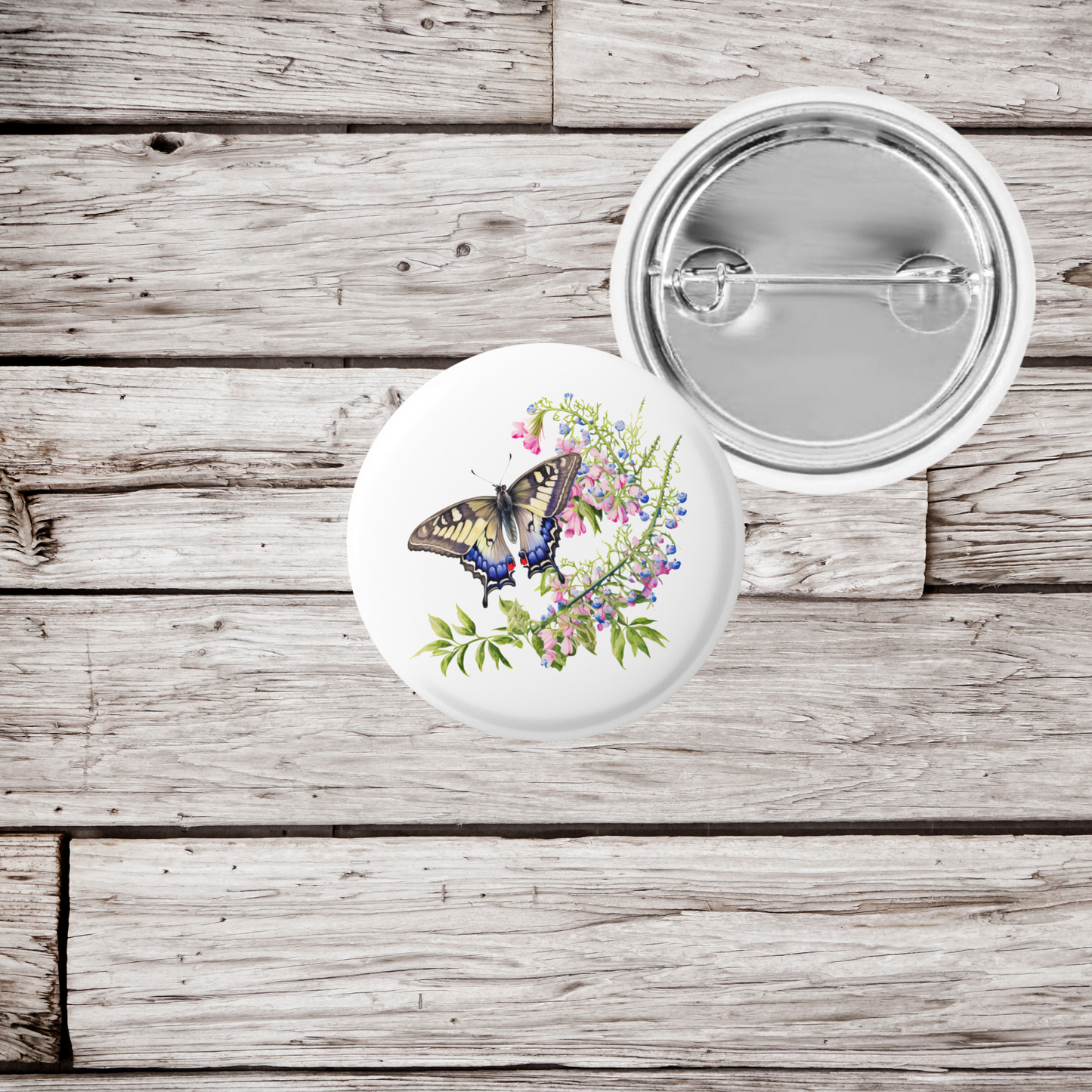 Butterfly Moth Pin Back Button, Magnet, Keychain