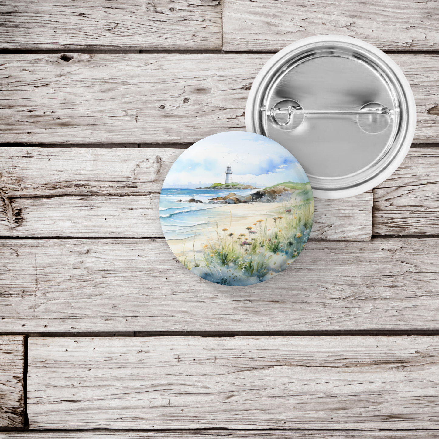 Costal Beach 5 Pin Back Button, Magnet, Keychain