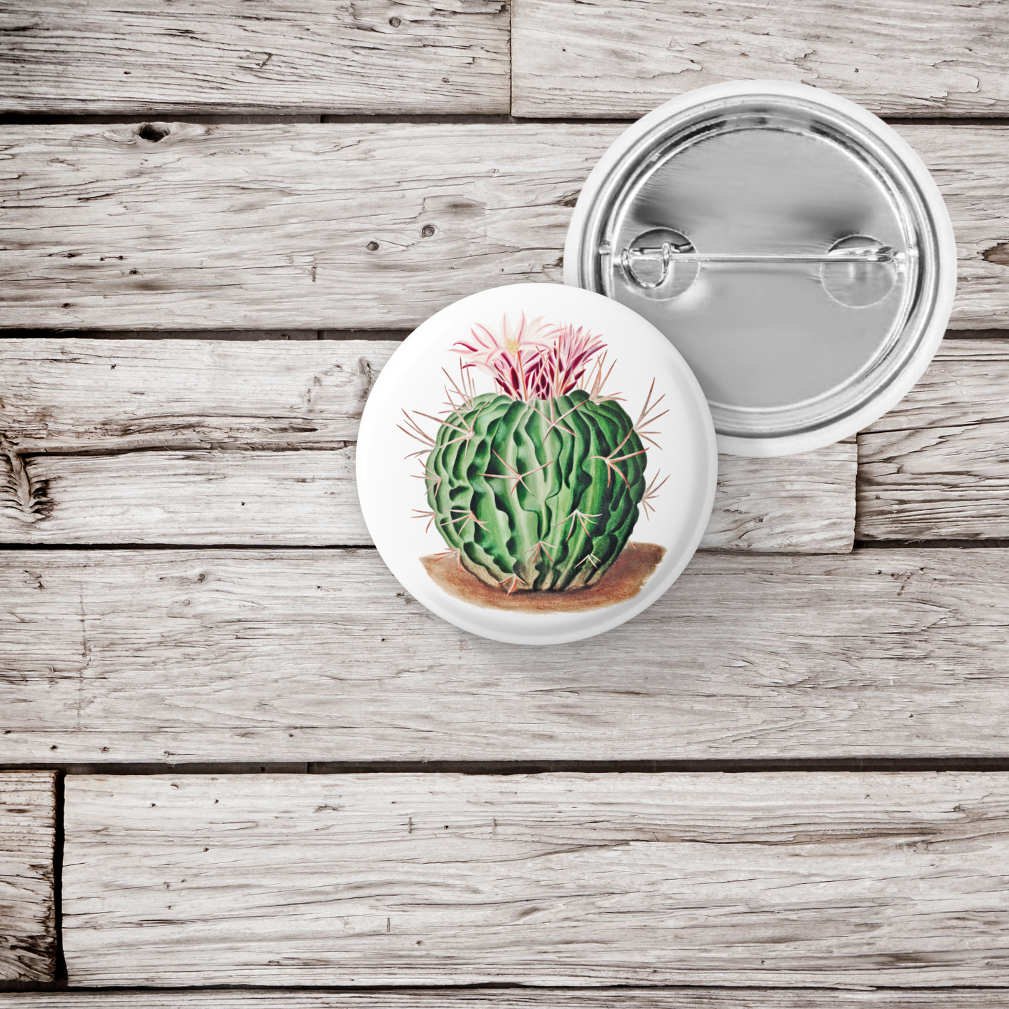 Cactus Pin Back Button, Magnet, Keychain