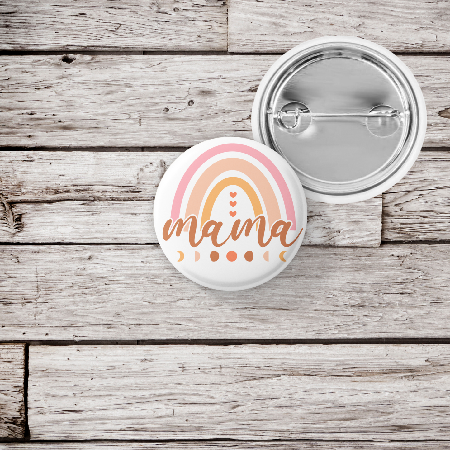 Mama Rainbow Pin Back Button, Magnet, Keychain