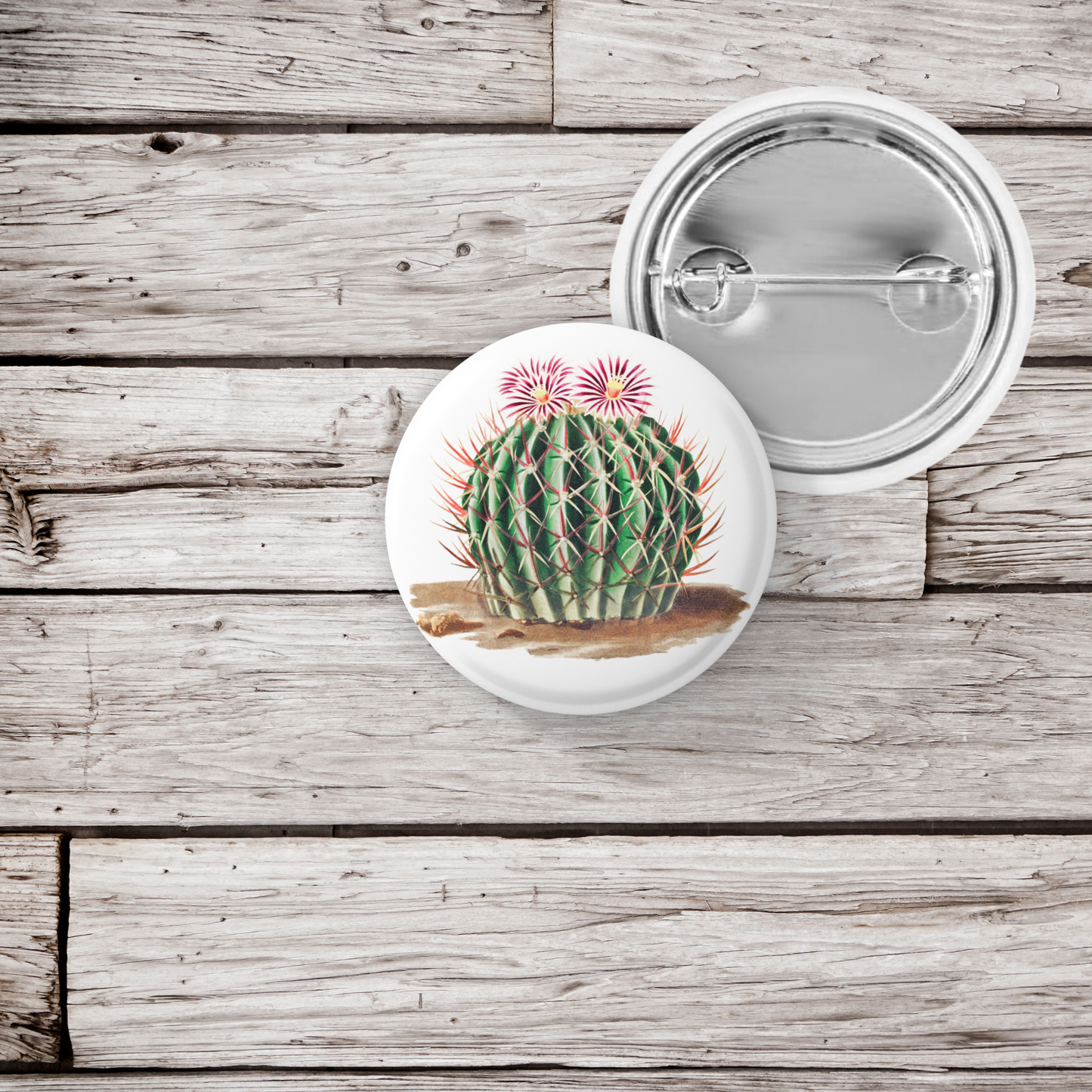 Cactus Pin Back Button, Magnet, Keychain