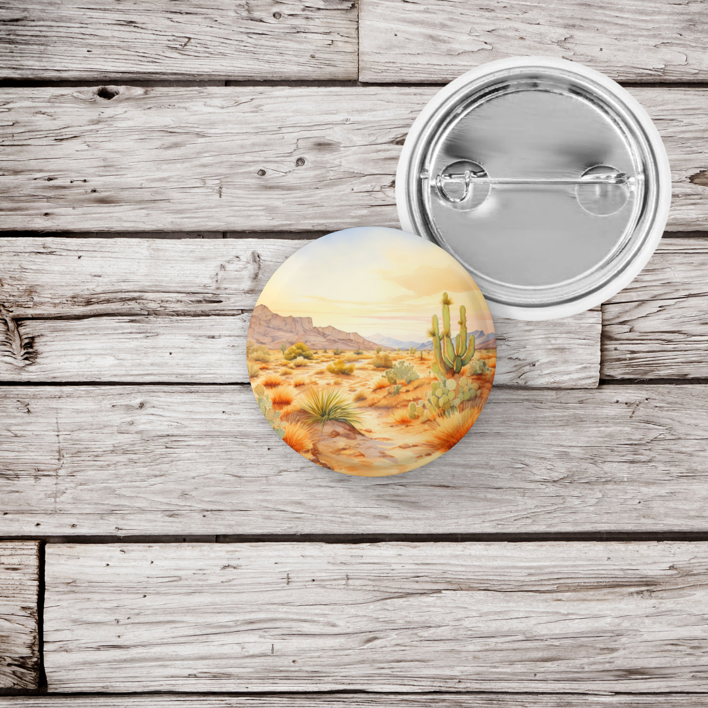 Desert Landscape 6 Pin Back Button, Magnet, Keychain