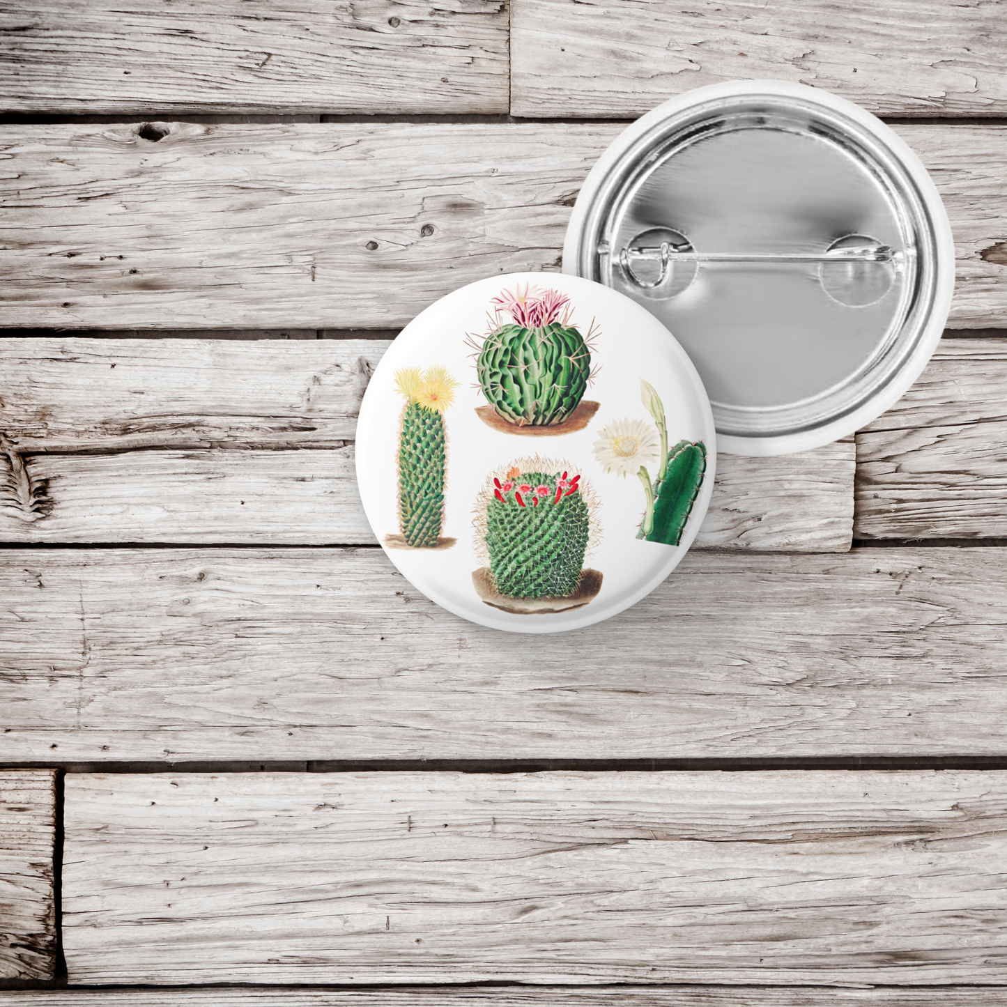 Cactus Pin Back Button, Magnet, Keychain