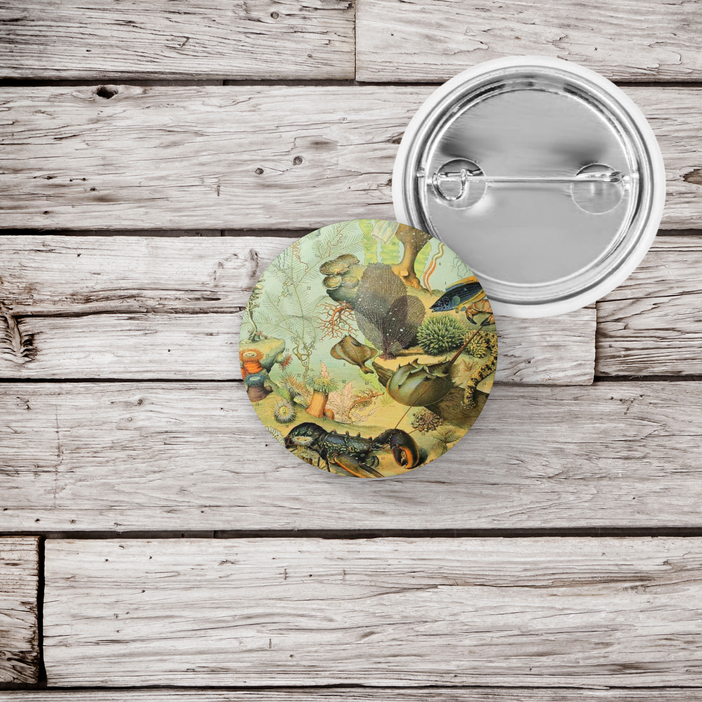 Ocean Pin Back Button, Magnet, Keychain