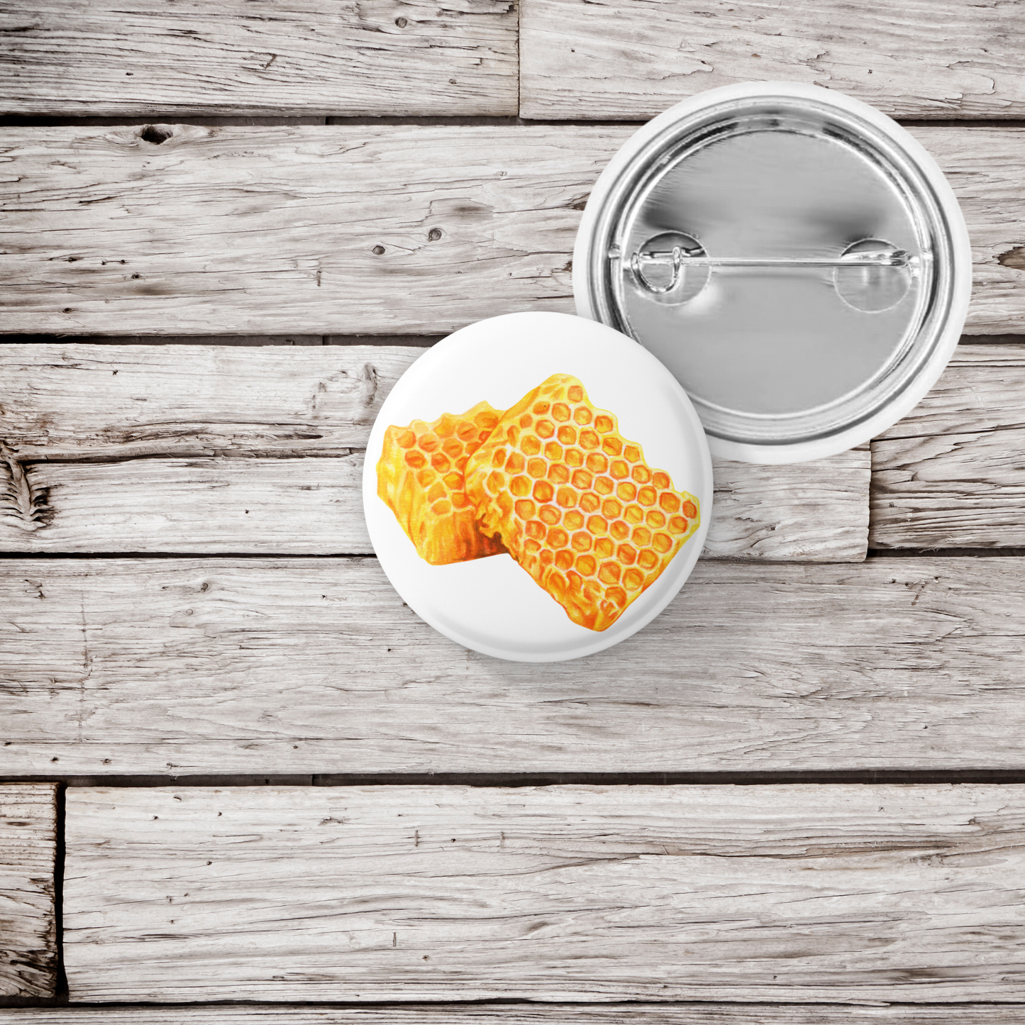 Honey Comb Pin Back Button, Magnet, Keychain
