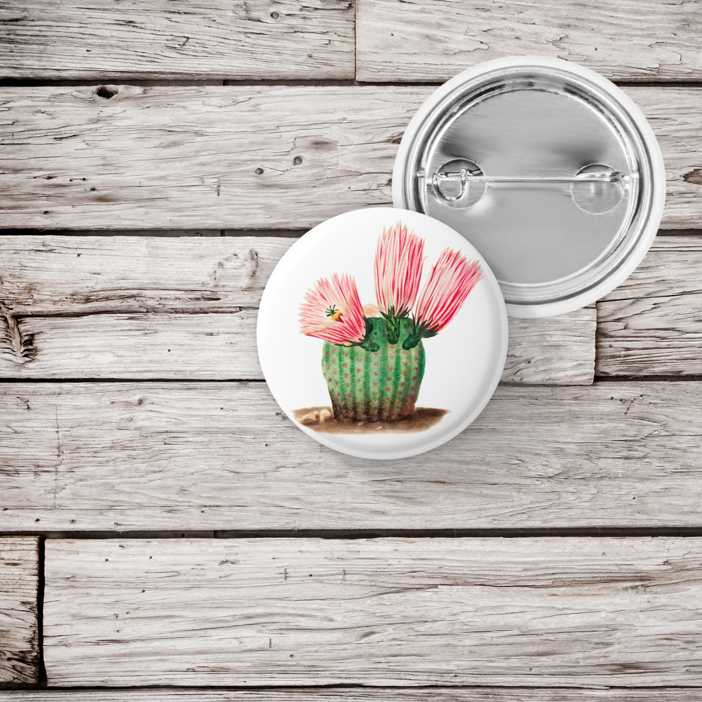 Cactus Pin Back Button, Magnet, Keychain
