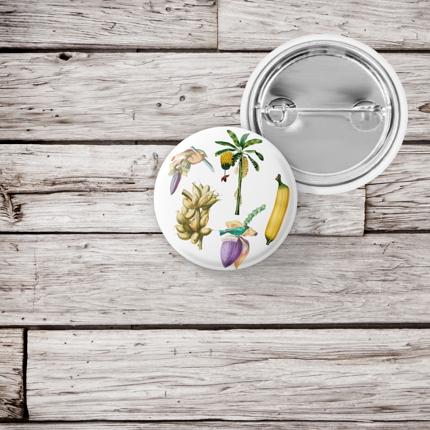 Banana Pin Back Button, Magnet, Keychain