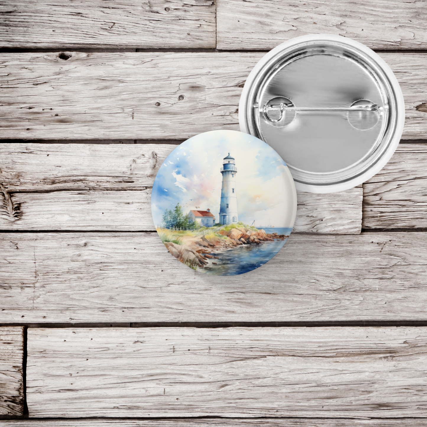 Lighthouse 7 Pin Back Button, Magnet, Keychain