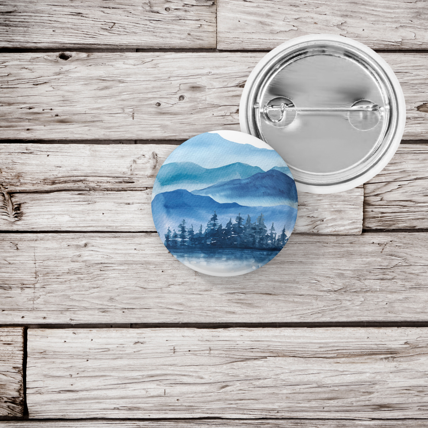 Blue Forest Pin Pin Back Button, Magnet, Keychain