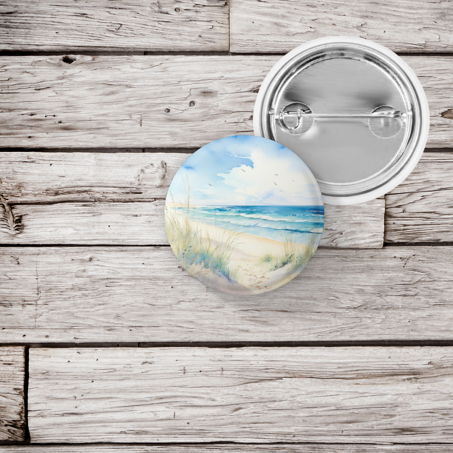 Costal Beach 1 Pin Back Button, Magnet, Keychain