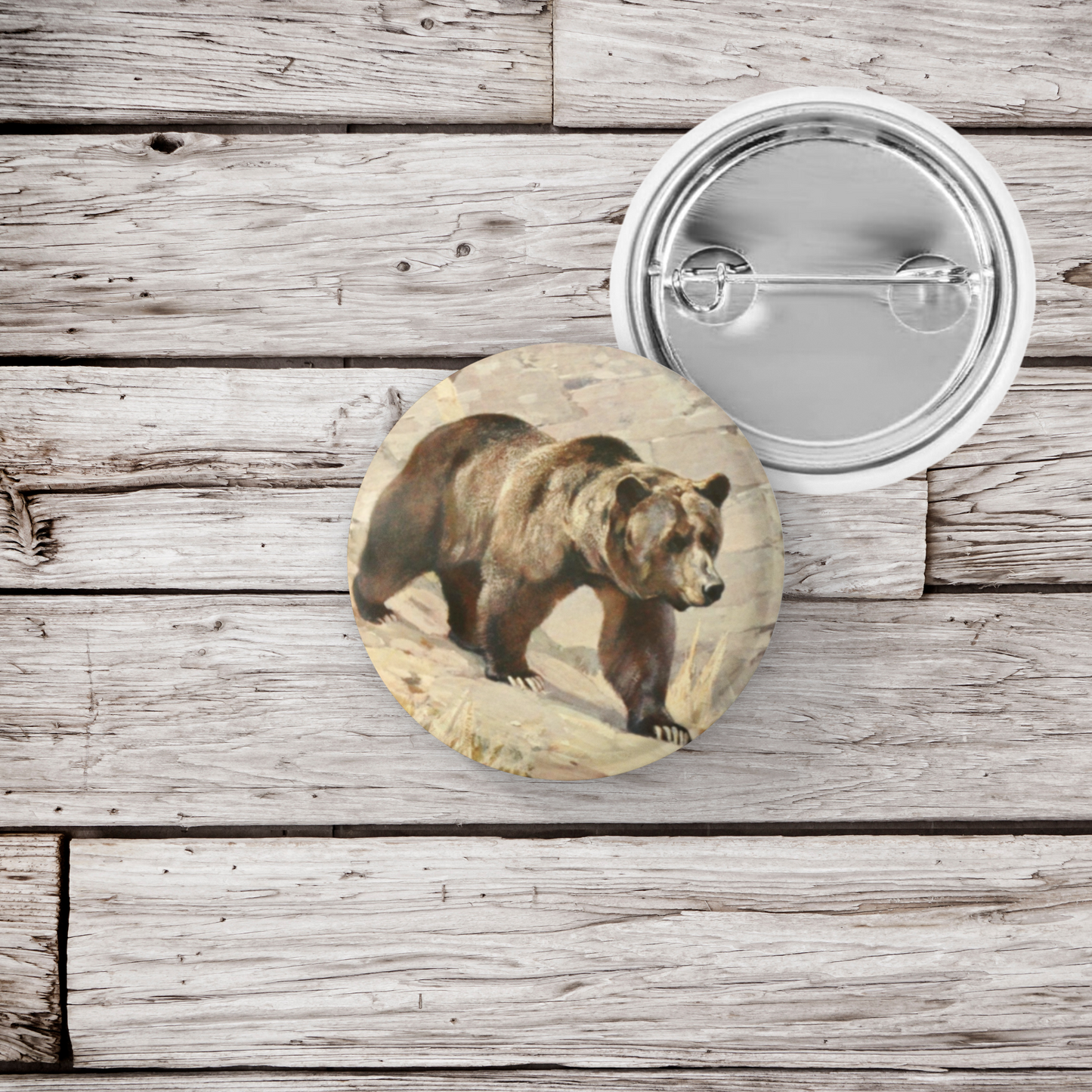 Bear Pin Back Button, Magnet, Keychain