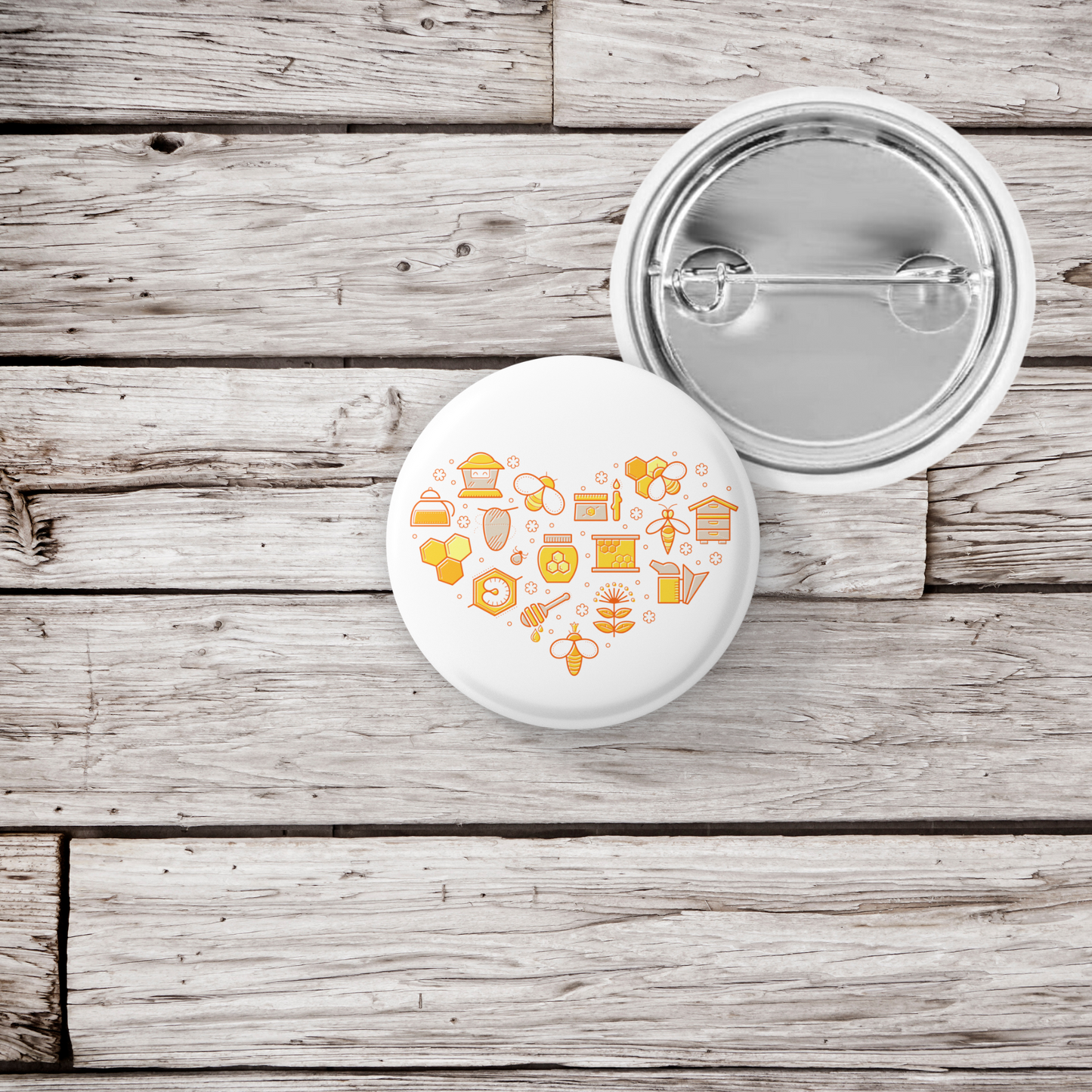 Honey Heart Pin Back Button, Magnet, Keychain