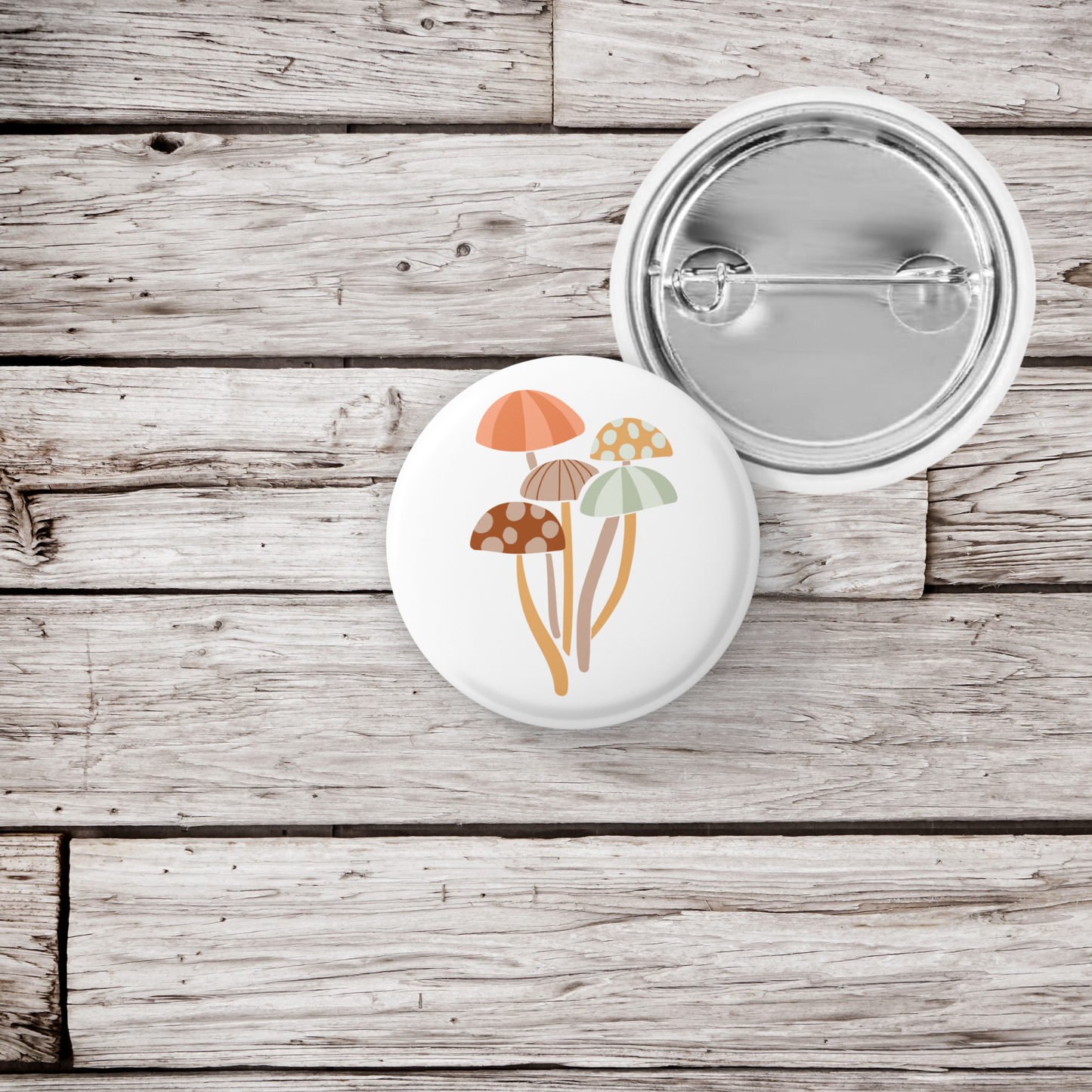 Mushrooms Pin Back Button, Magnet, Keychain