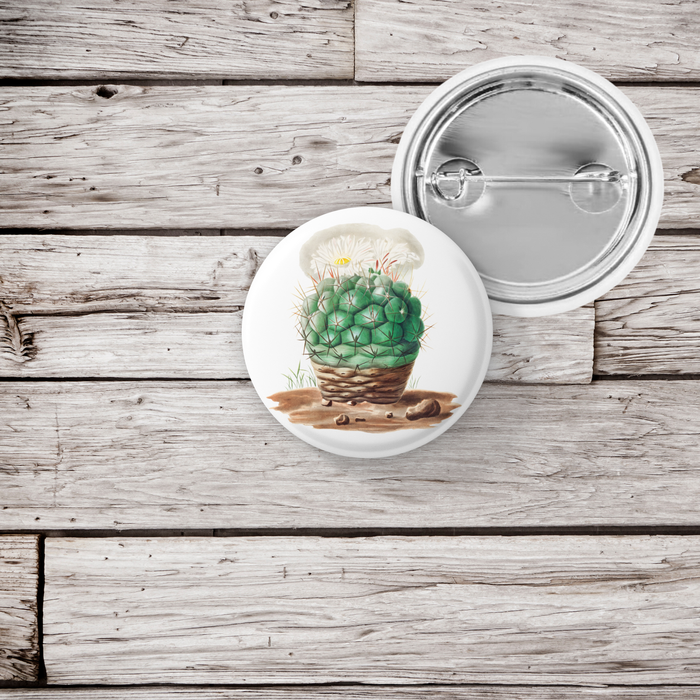 Cactus Pin Back Button, Magnet, Keychain