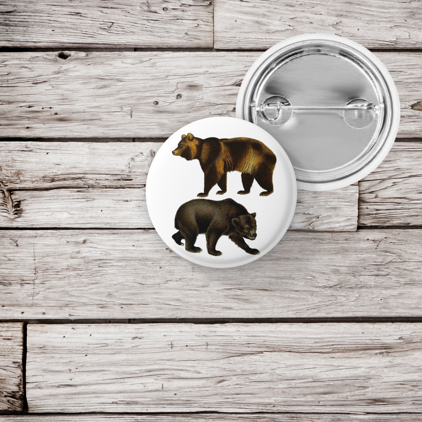 Bear Pin Back Button, Magnet, Keychain