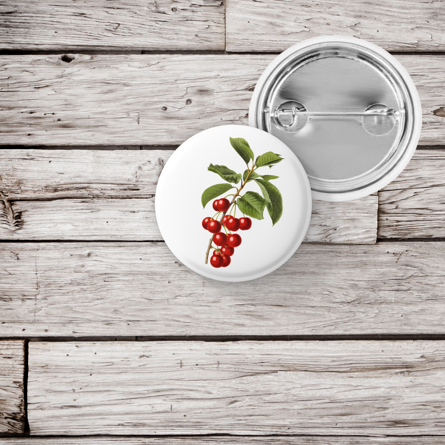 Cherry Pin Back Button, Magnet, Keychain