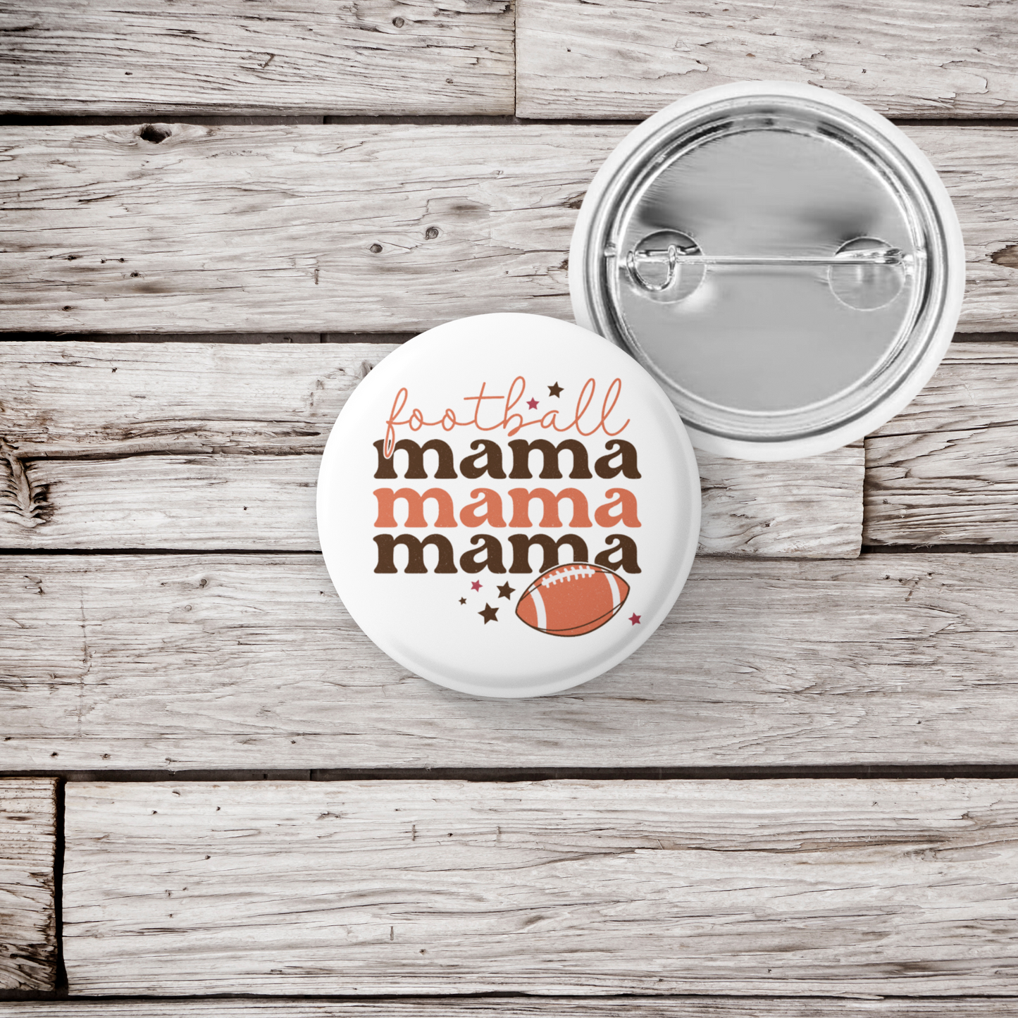 Football Mama Pin Back Button, Magnet, Keychain