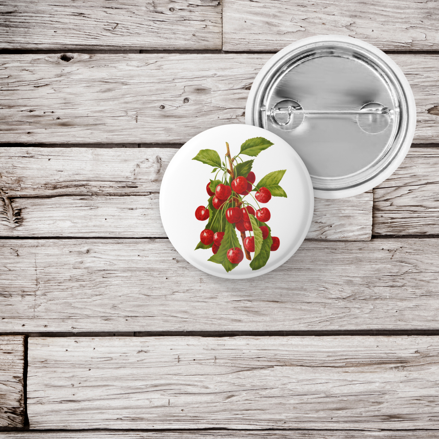 Cherry Pin Back Button, Magnet, Keychain