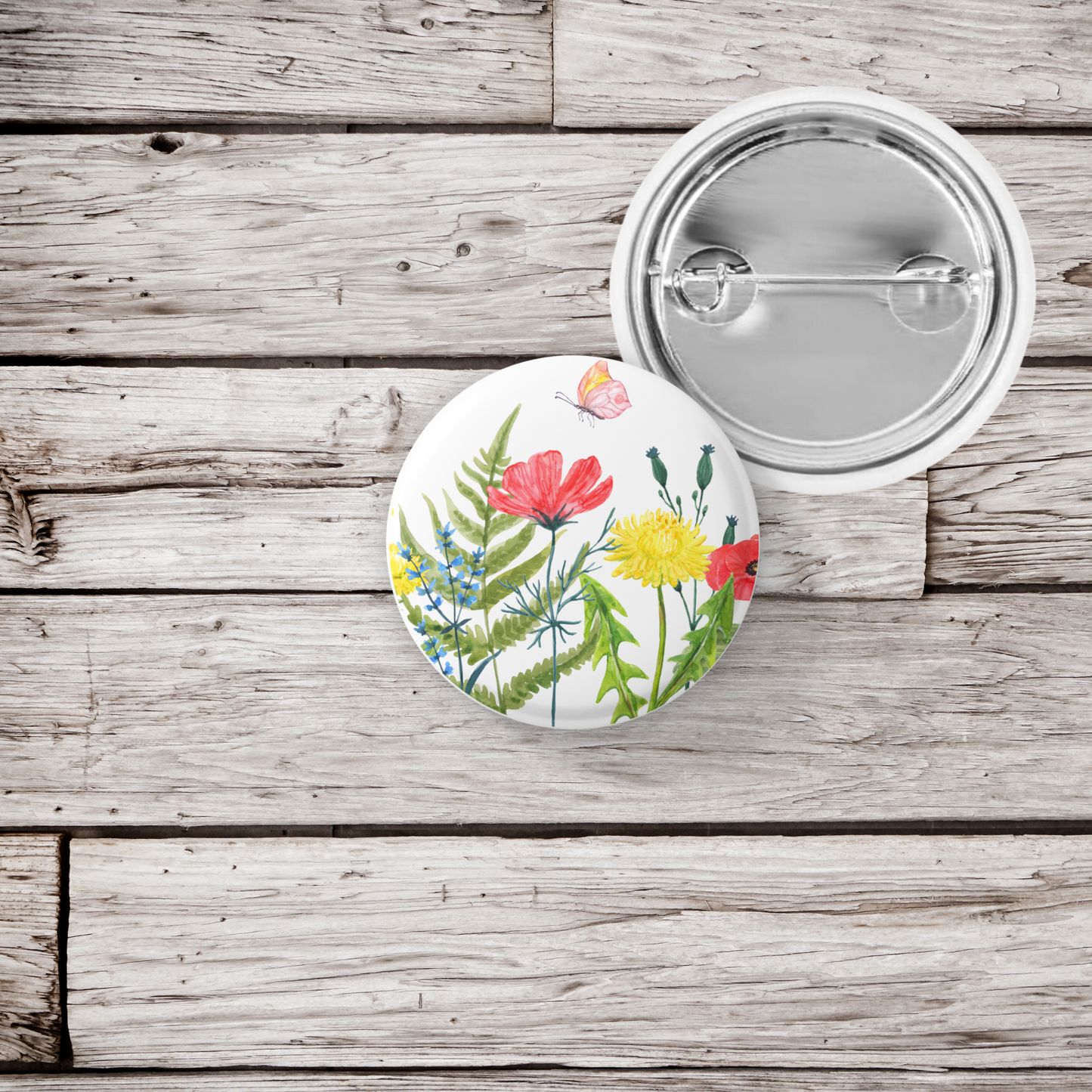 Wildflowers Pin Back Button, Magnet, Keychain