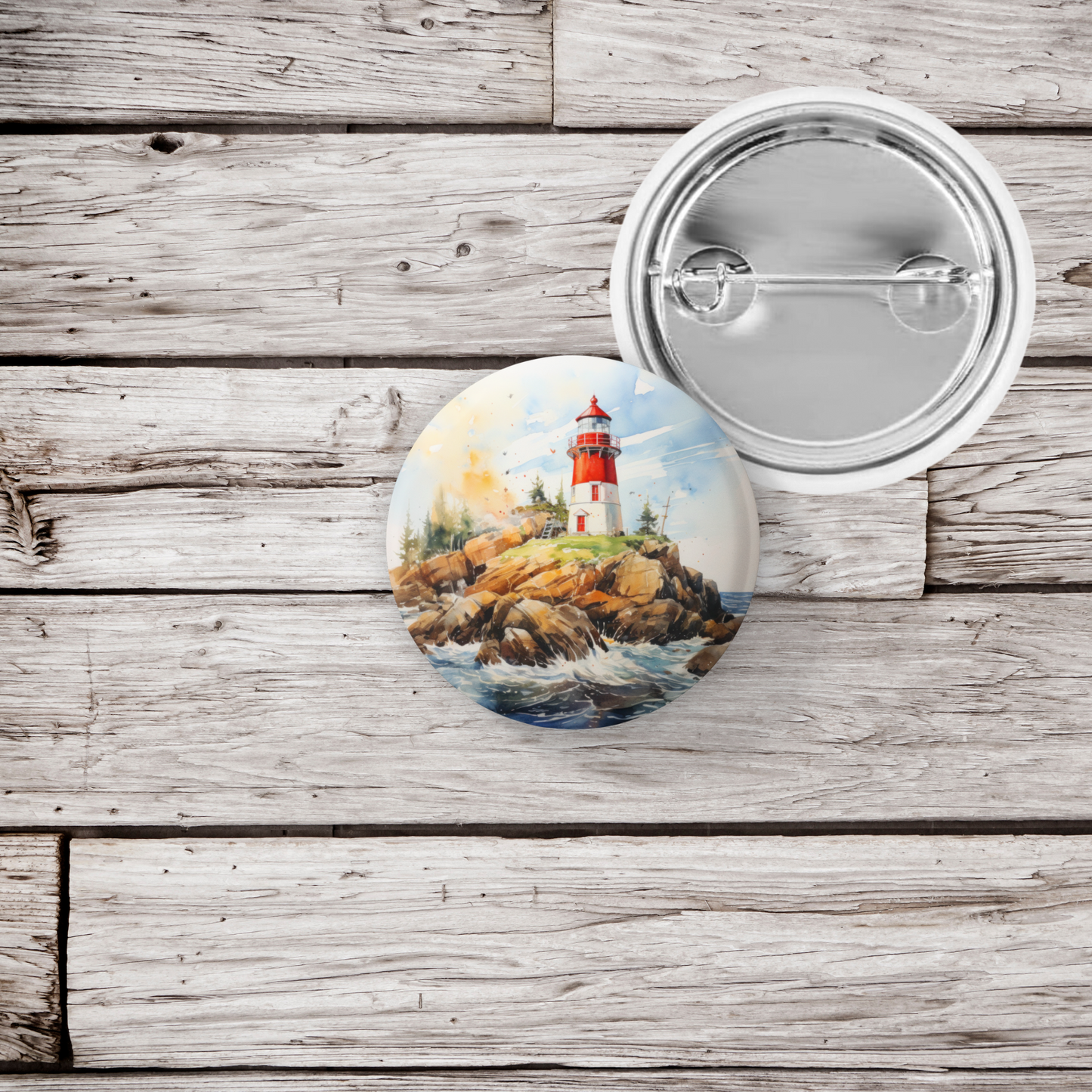 Lighthouse 1 Pin Back Button, Magnet, Keychain