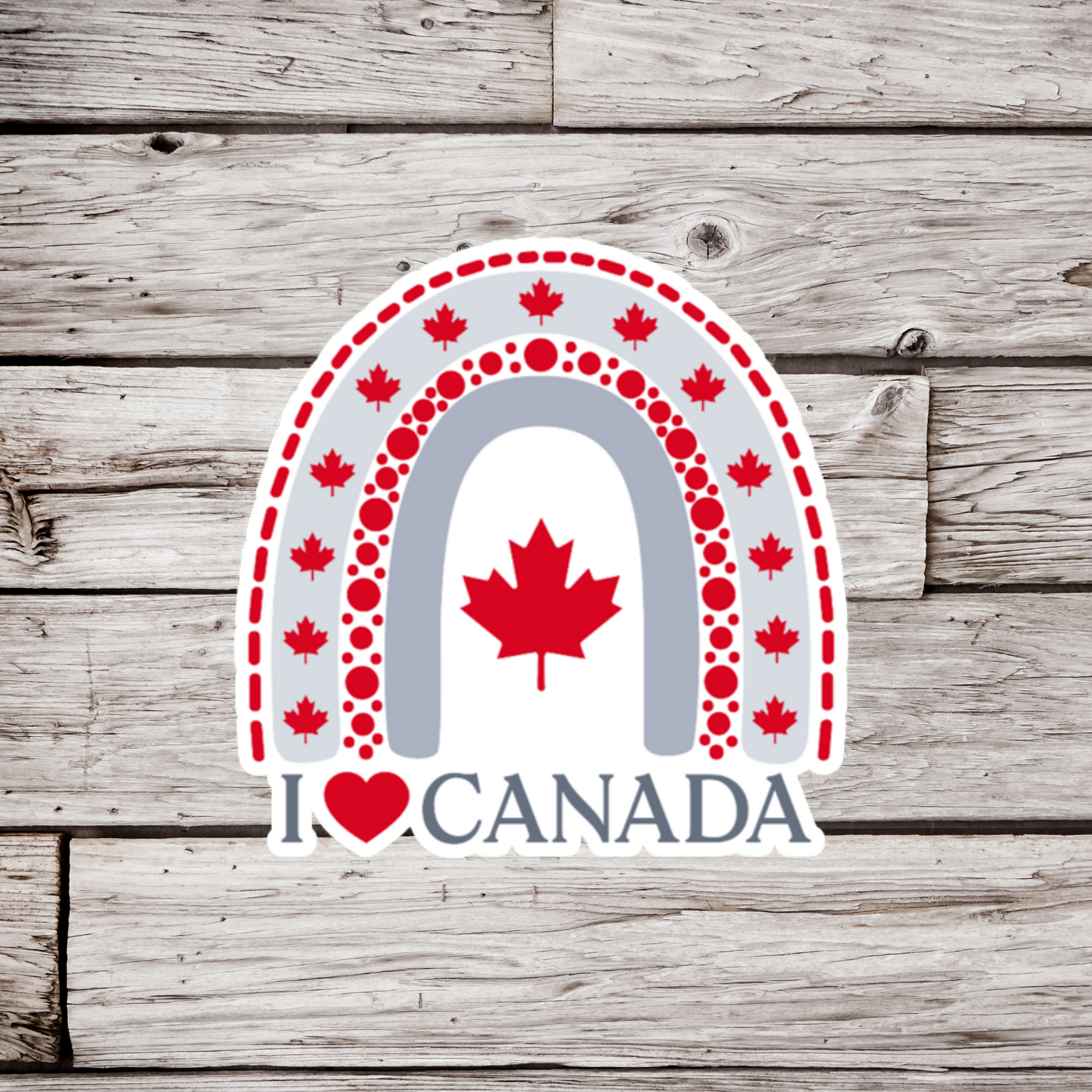 I Heart Canada Rainbow Sticker