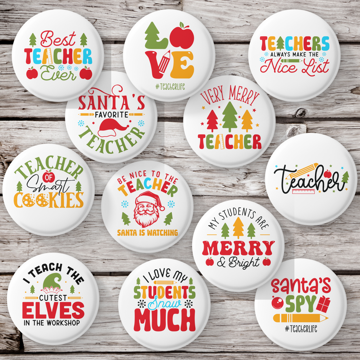 Christmas Teacher Pins Mix