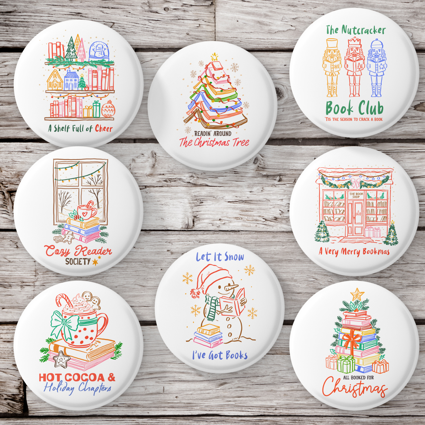 Christmas Reading Book Theme Pins Mix