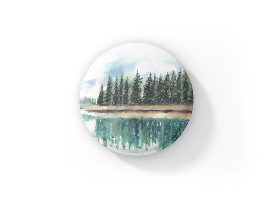 Forest Lake Pin Back Button, Magnet, Keychain