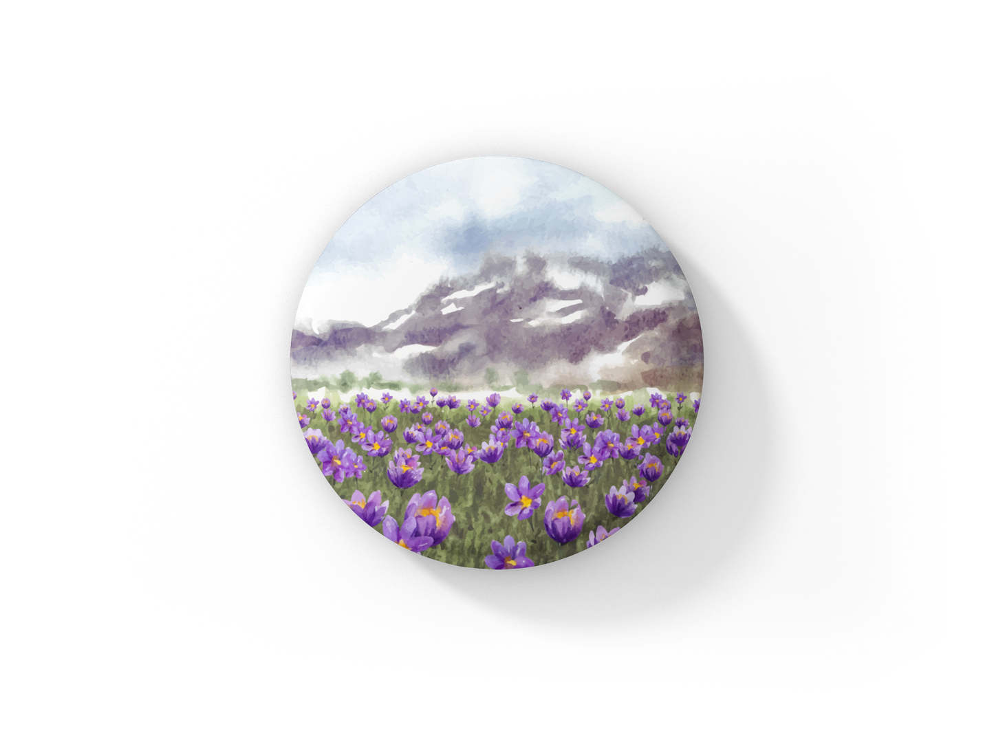 Wildflower Field 4 Pin Pin Back Button, Magnet, Keychain