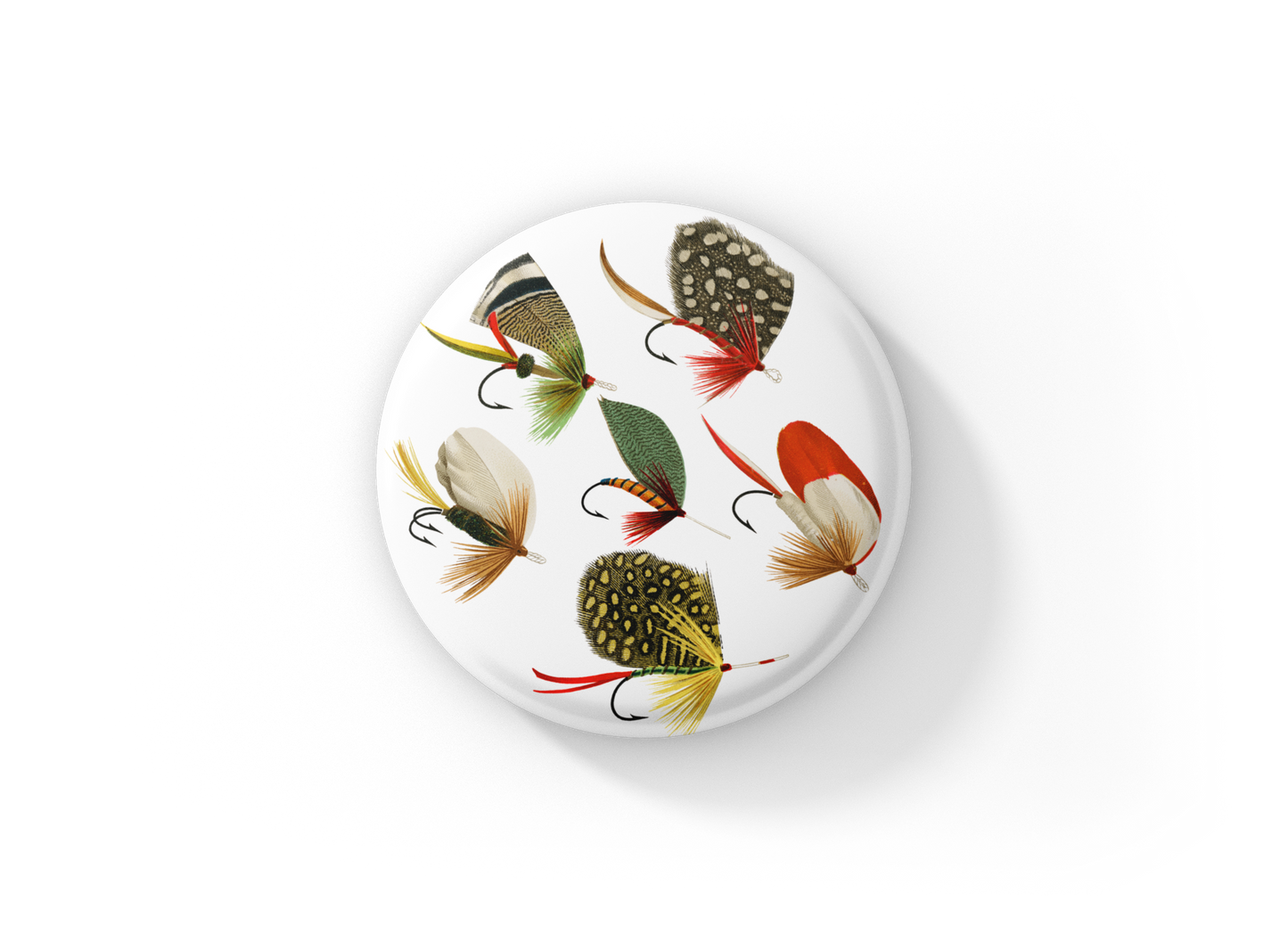 Fly Fishing Hook Pin Back Button, Magnet, Keychain