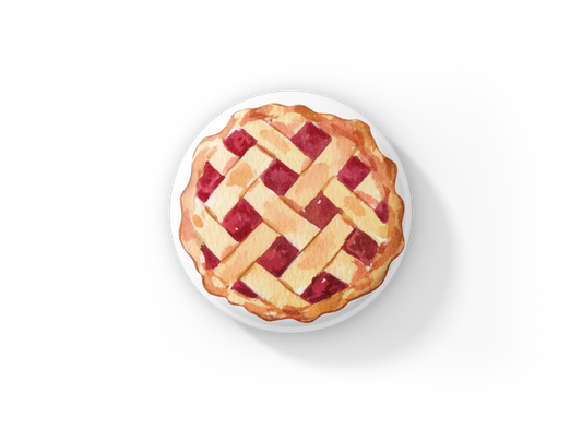 Cherry Pie Pin Back Button, Magnet, Keychain