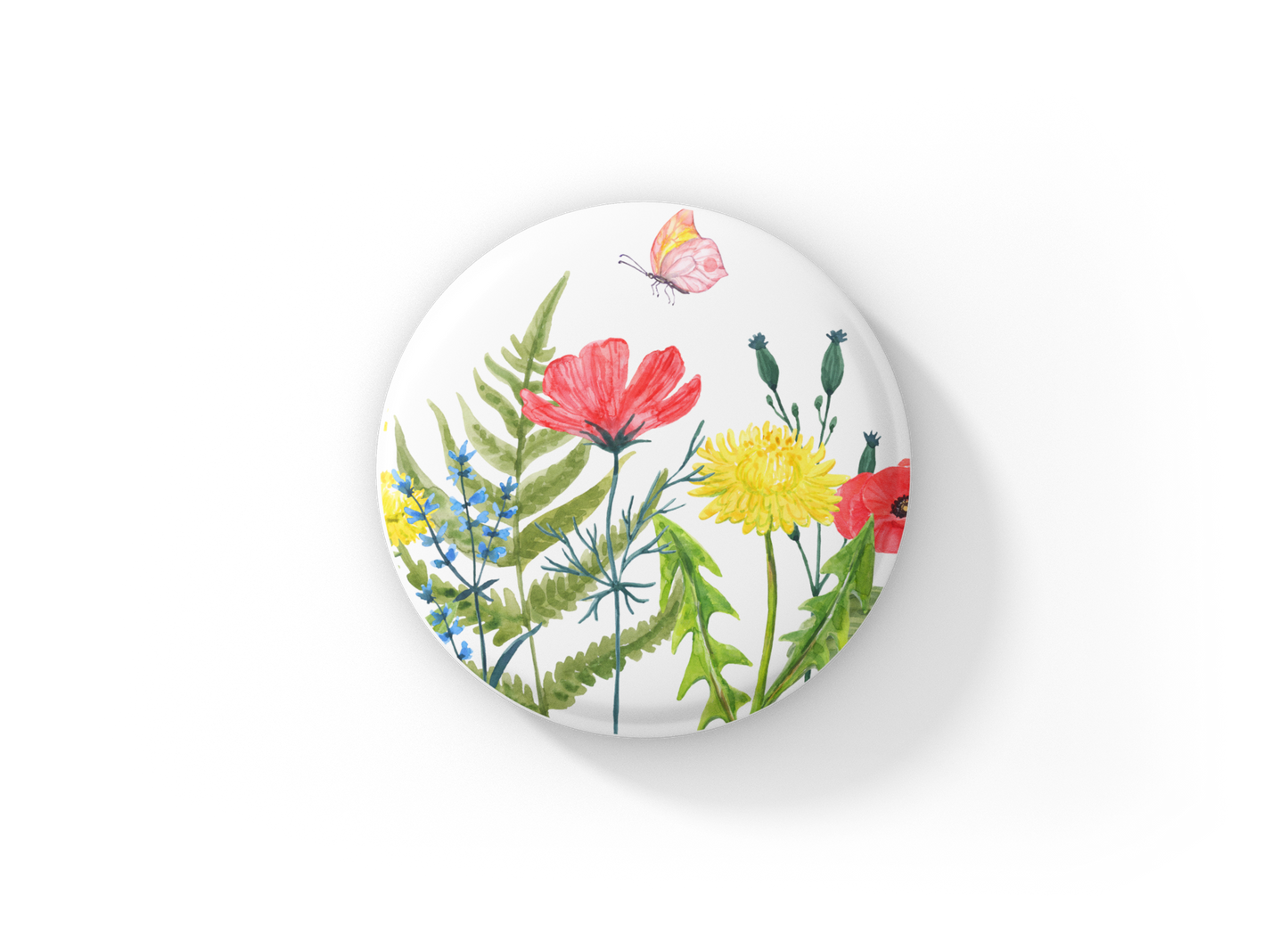 Wildflowers Pin Back Button, Magnet, Keychain