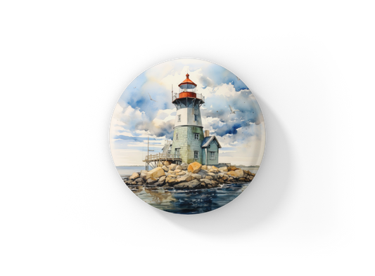 Lighthouse 6 Pin Back Button, Magnet, Keychain