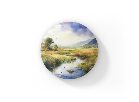 Irish Landscape 3 Pin Pin Back Button, Magnet, Keychain