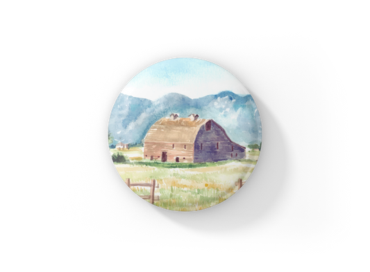 Barn Pin Back Button, Magnet, Keychain