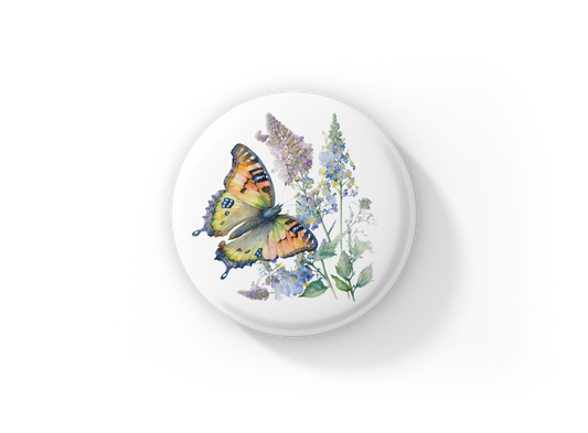 Butterfly Moth Pin Back Button, Magnet, Keychain
