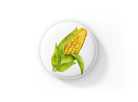 Corn Pin Back Button, Magnet, Keychain