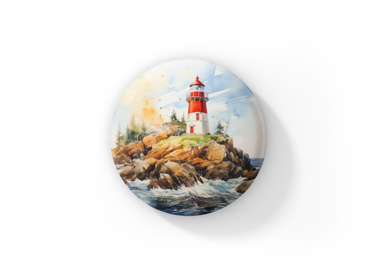 Lighthouse 1 Pin Back Button, Magnet, Keychain