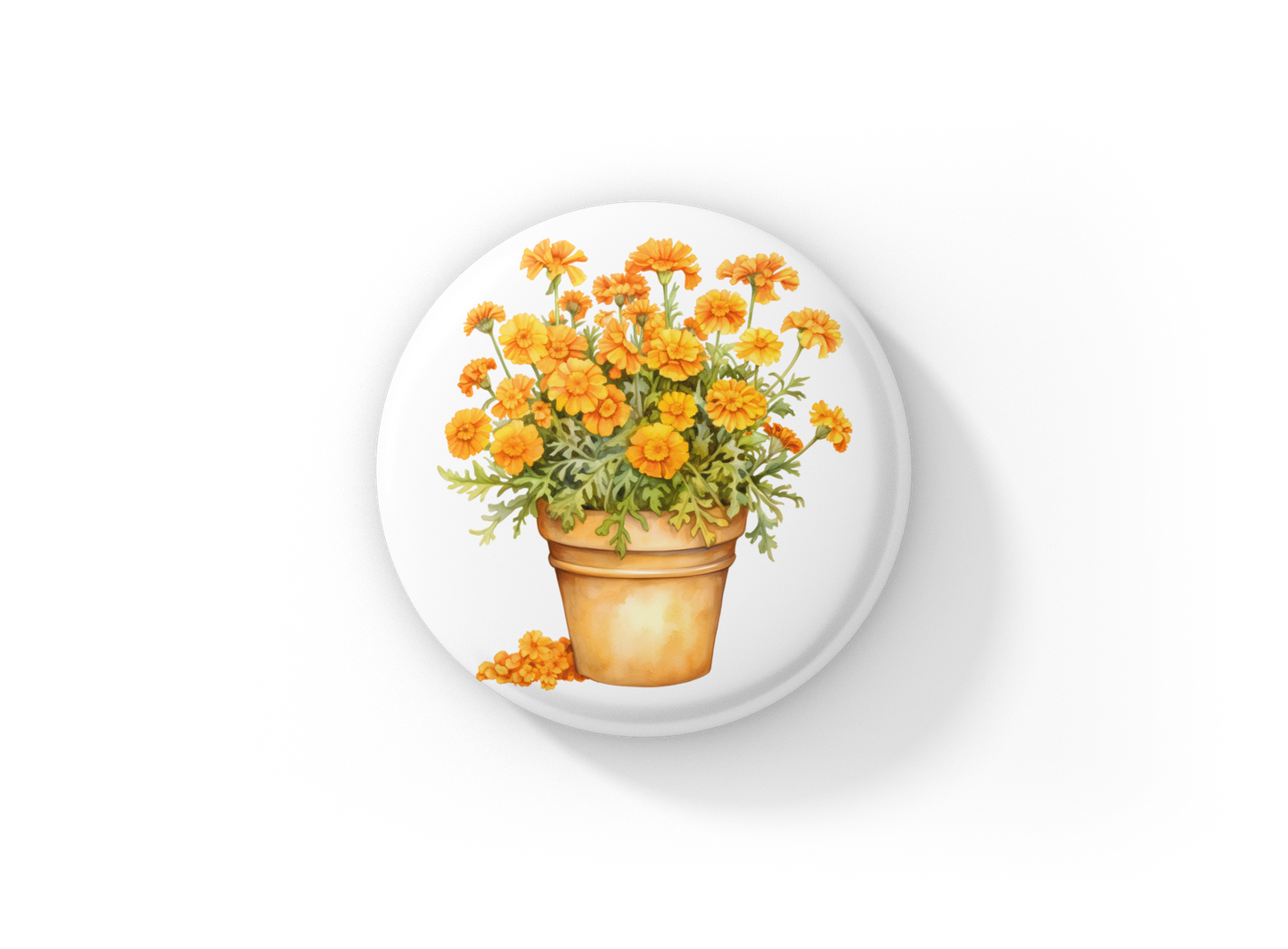 Marigold 1 Pin Pin Back Button, Magnet, Keychain