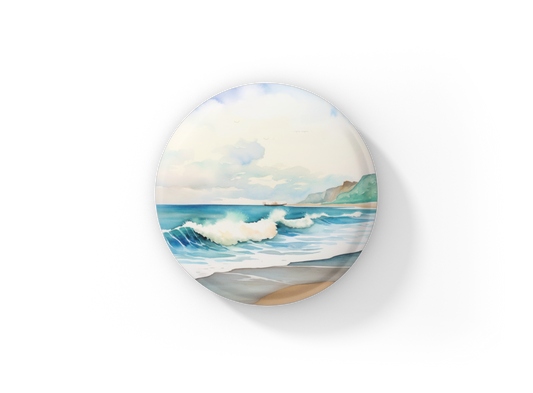 Beach 2 Pin Back Button, Magnet, Keychain