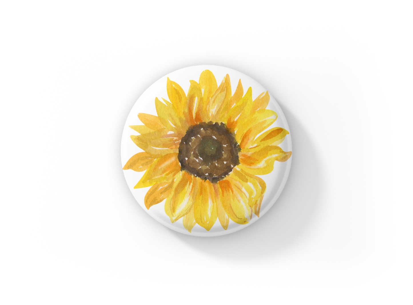 Sunflower Pin Pin Back Button, Magnet, Keychain