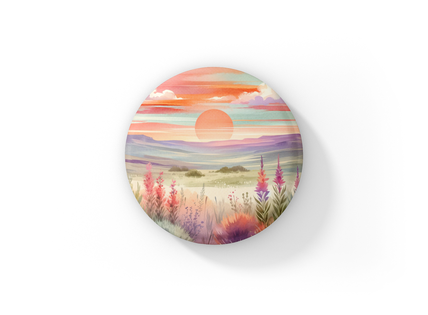 Southwest Desert 4 Pin Pin Back Button, Magnet, Keychain