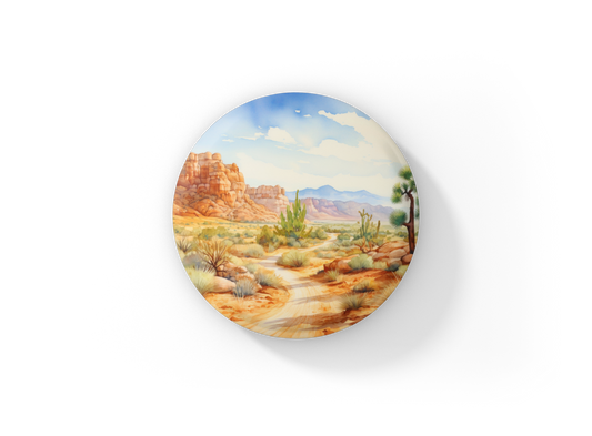 Desert Landscape 1 Pin Back Button, Magnet, Keychain
